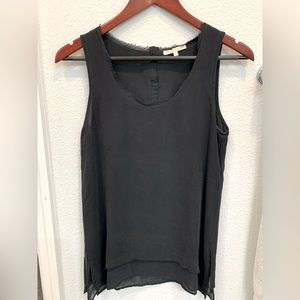 Gold Hawk Size S Black Silk Sleeveless Blouse